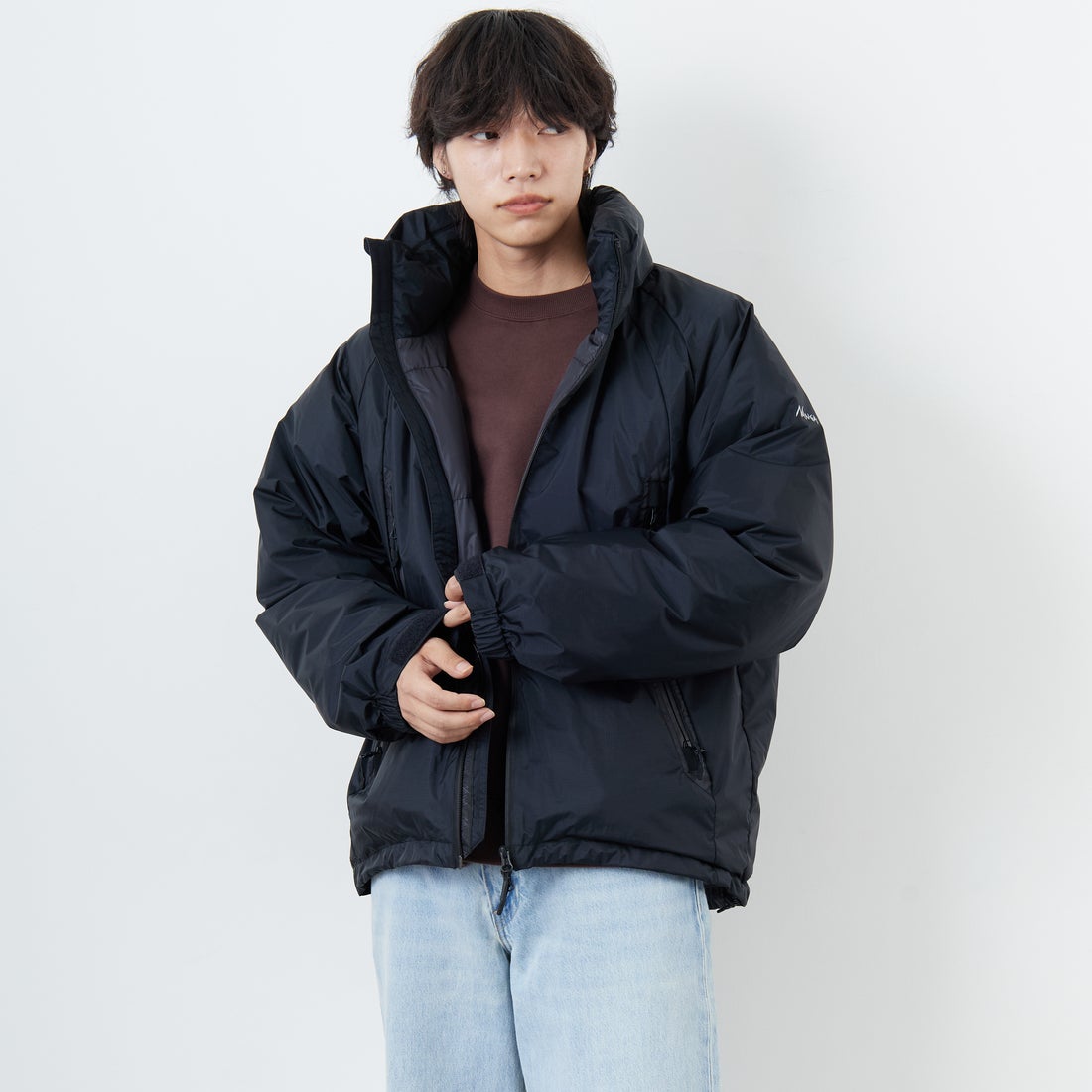 JEANSFACTORY × NANGA [ジーンズファクトリー × ナンガ] 別注 オーロラテックスダウンジャケット [JMP-254-030-JF] BLACK &&モデル身長：179cm 着用サイズ：XL&&