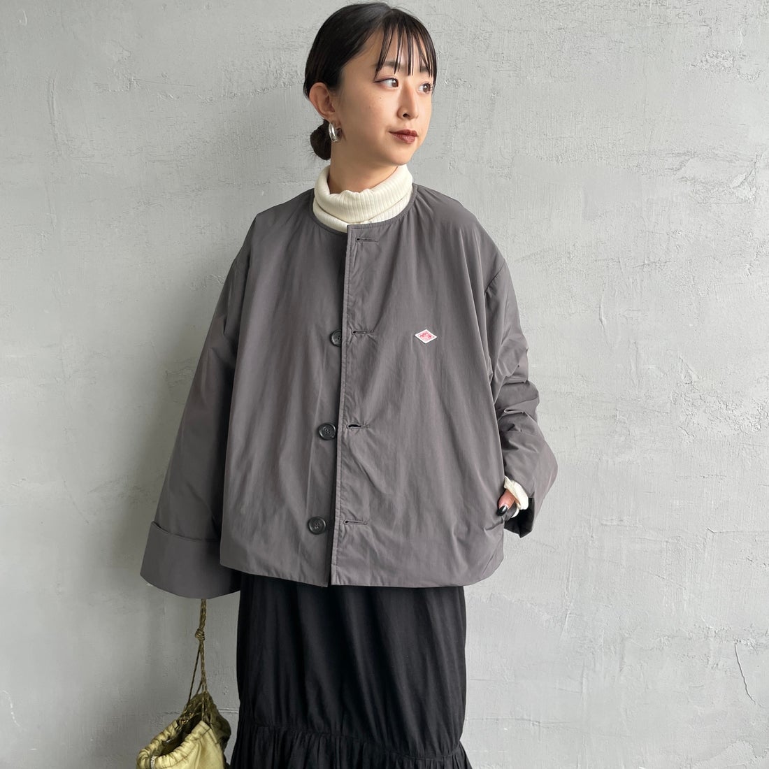DANTON [ダントン] カラーレスワイドジャケット [DT-A0672PNT] CHARCOAL &&モデル身長：150cm 着用サイズ：36&&