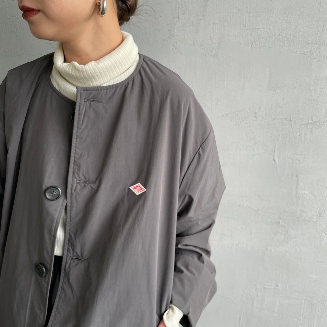 DANTON [ダントン] カラーレスワイドジャケット [DT-A0672PNT] CHARCOAL &&モデル身長：150cm 着用サイズ：36&&