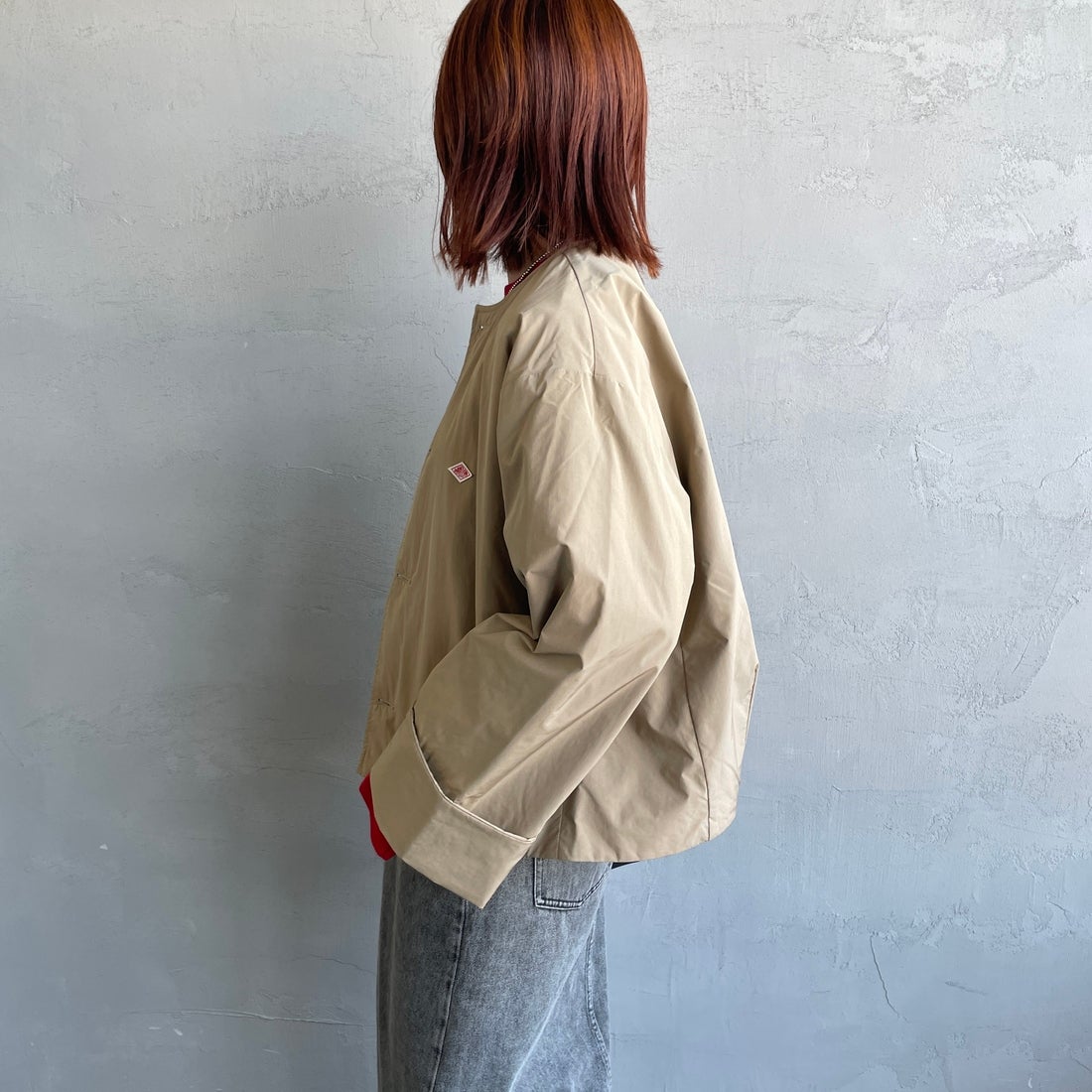 DANTON [ダントン] カラーレスワイドジャケット [DT-A0672PNT] BEIGE &&モデル身長：158cm 着用サイズ：36&&
