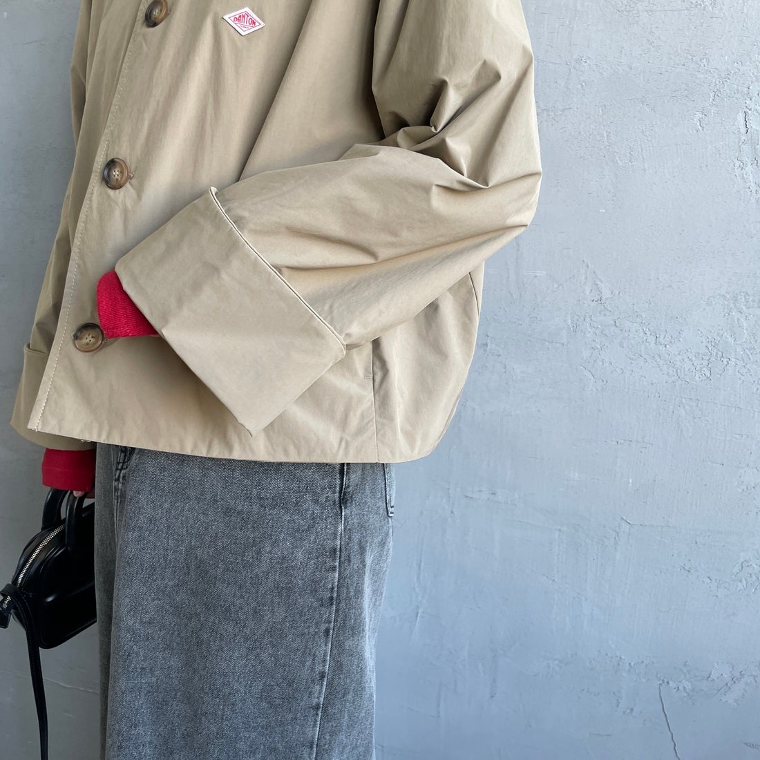 DANTON [ダントン] カラーレスワイドジャケット [DT-A0672PNT] BEIGE &&モデル身長：158cm 着用サイズ：36&&