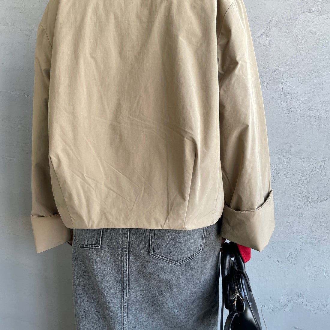 DANTON [ダントン] カラーレスワイドジャケット [DT-A0672PNT] BEIGE &&モデル身長：158cm 着用サイズ：36&&