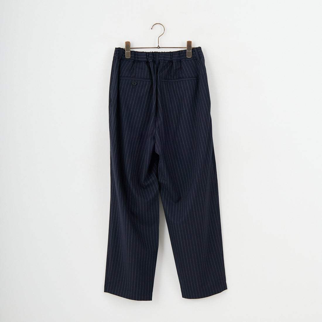 美品 スティルバイハンド 麻100% 千鳥格子 シャツコート 46 ネイビー STILL BY HAND [スティルバイハンド] 別注 ウールツータックパンツ
