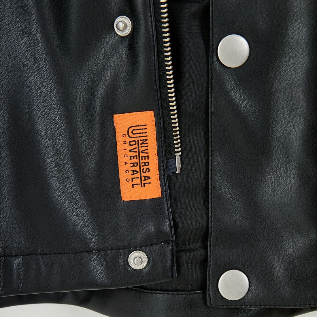 UNIVERSAL OVERALL [ユニバーサルオーバーオール] 別注 オーバーサイズ レザージャケット [U2532480IN-JF] BLACK