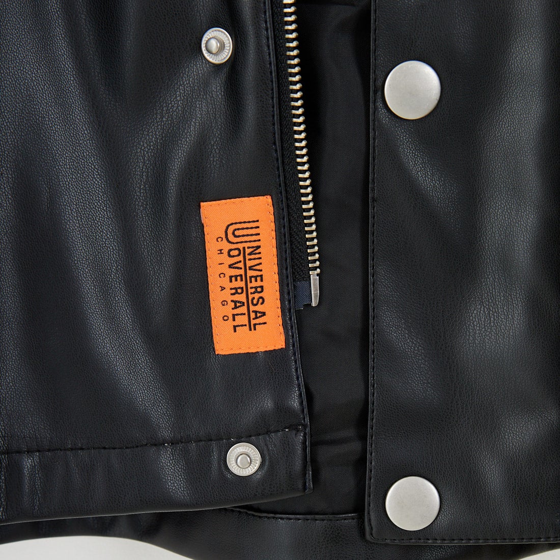 UNIVERSAL OVERALL [ユニバーサルオーバーオール] 別注 オーバーサイズ レザージャケット [U2532480IN-JF] BLACK