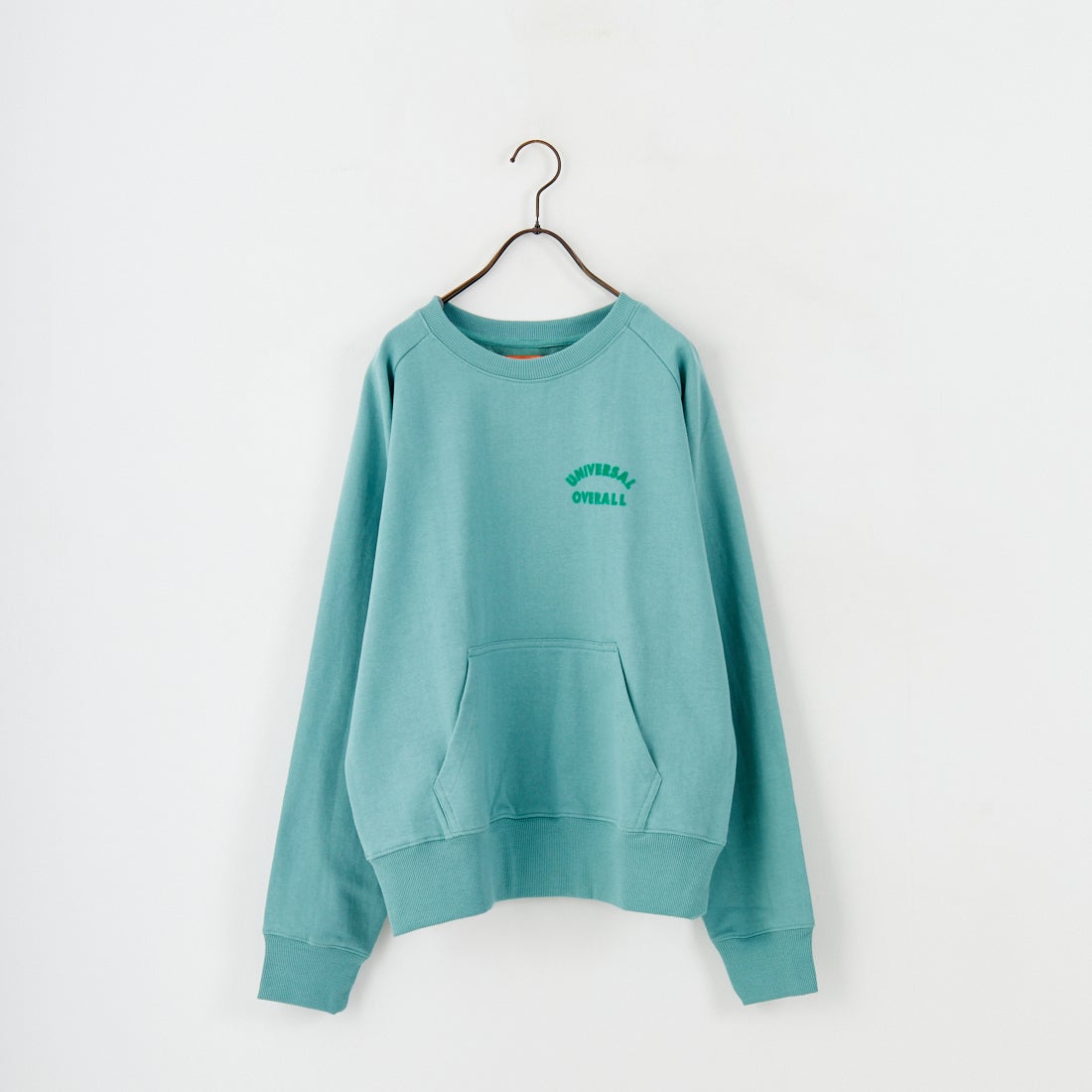 UNIVERSAL OVERALL [ユニバーサルオーバーオール] 別注 ワンポイントロゴ刺繍 ラグランスリーブスウェット [U2532201IN-JF] W.GREEN