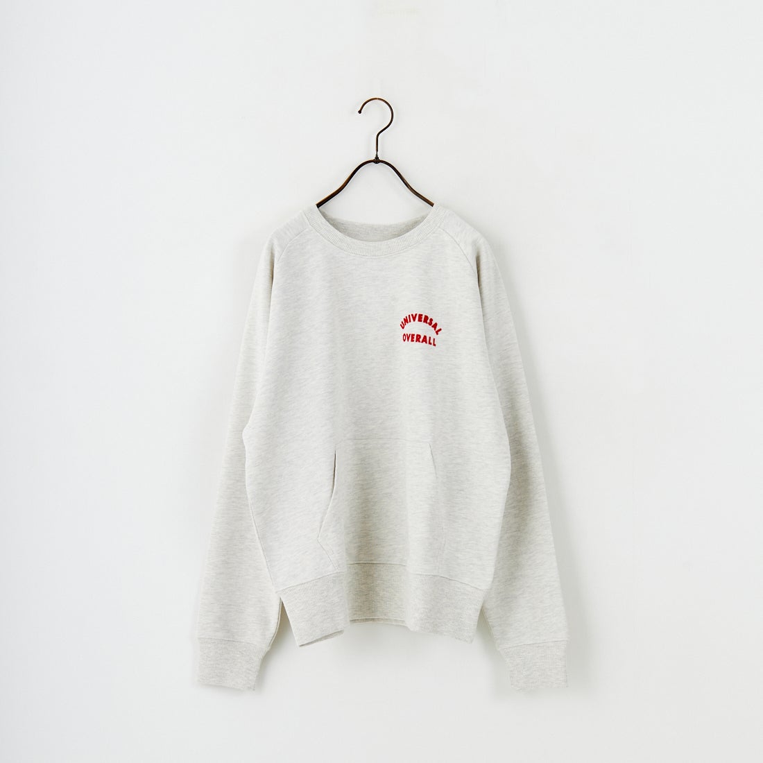 UNIVERSAL OVERALL [ユニバーサルオーバーオール] 別注 ワンポイントロゴ刺繍 ラグランスリーブスウェット [U2532201IN-JF] OATMEAL