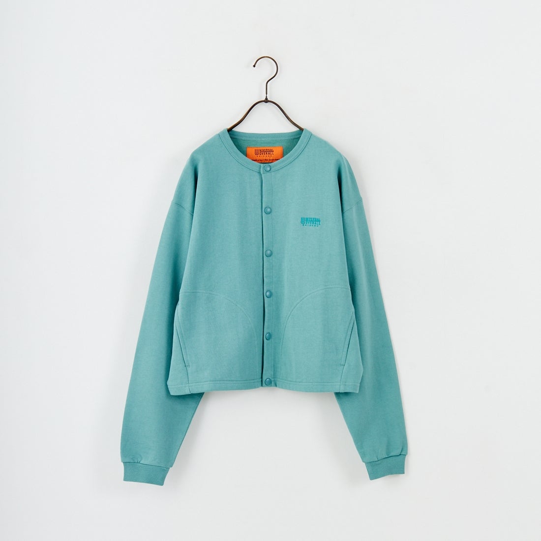 UNIVERSAL OVERALL [ユニバーサルオーバーオール] 別注 ワンポイントロゴ刺繍 スウェットカーディガン [U2532270IN-JF] W.GREEN