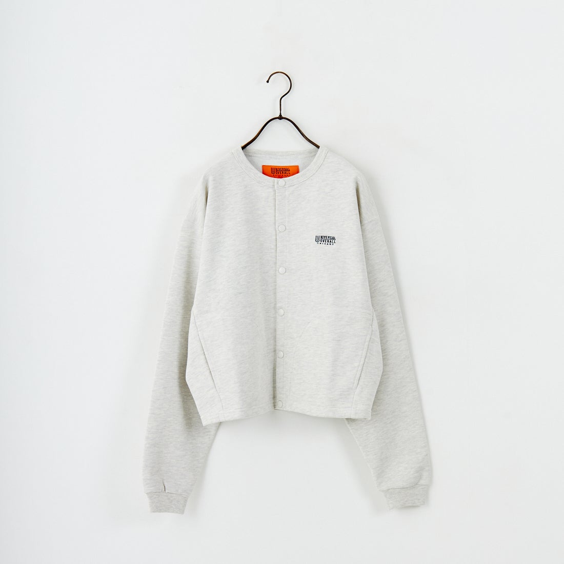 UNIVERSAL OVERALL [ユニバーサルオーバーオール] 別注 ワンポイントロゴ刺繍 スウェットカーディガン [U2532270IN-JF] OATMEAL