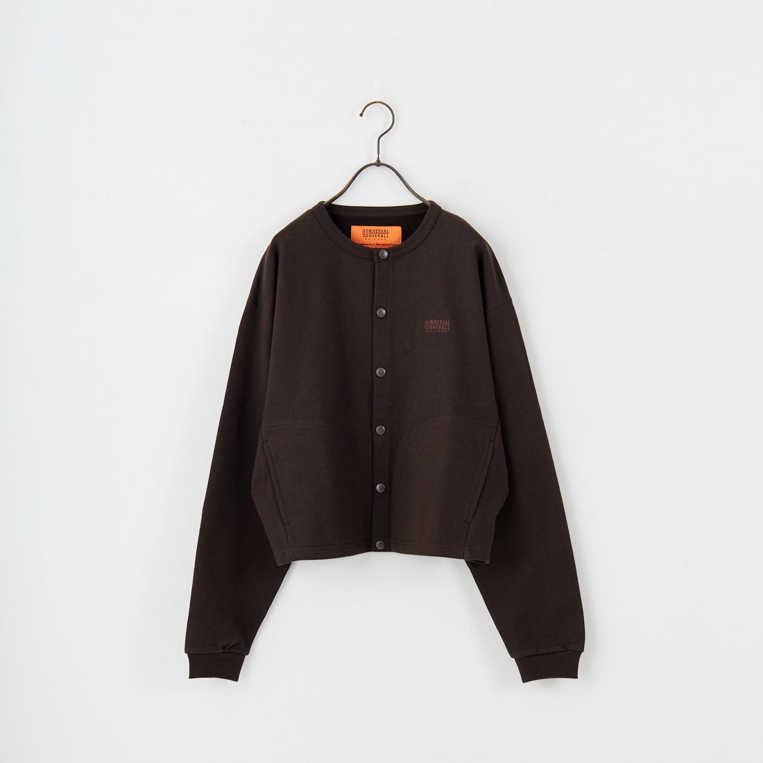 UNIVERSAL OVERALL [ユニバーサルオーバーオール] 別注 ワンポイントロゴ刺繍 スウェットカーディガン [U2532270IN-JF] BROWN