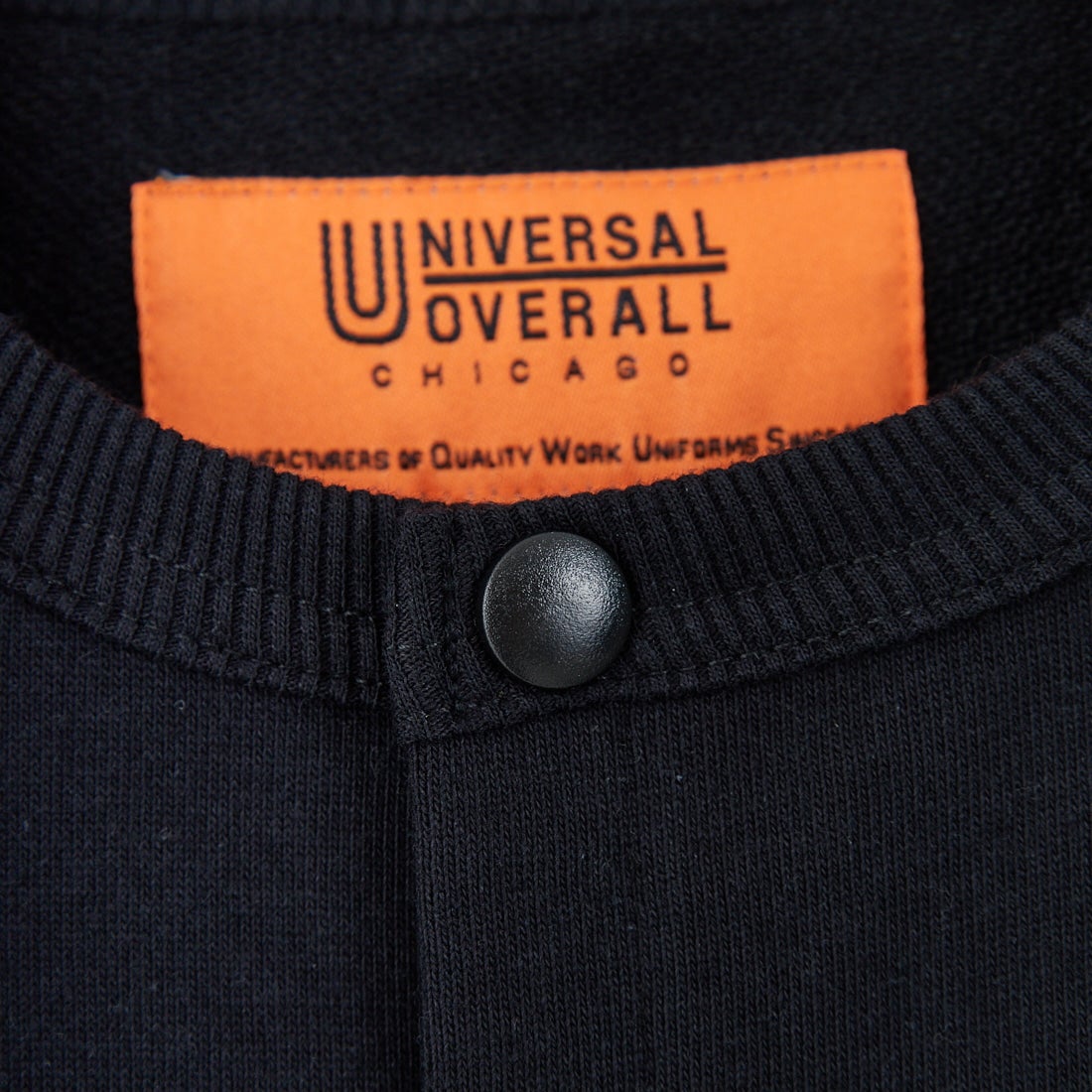 UNIVERSAL OVERALL [ユニバーサルオーバーオール] 別注 ワンポイントロゴ刺繍 スウェットカーディガン [U2532270IN-JF] BLACK