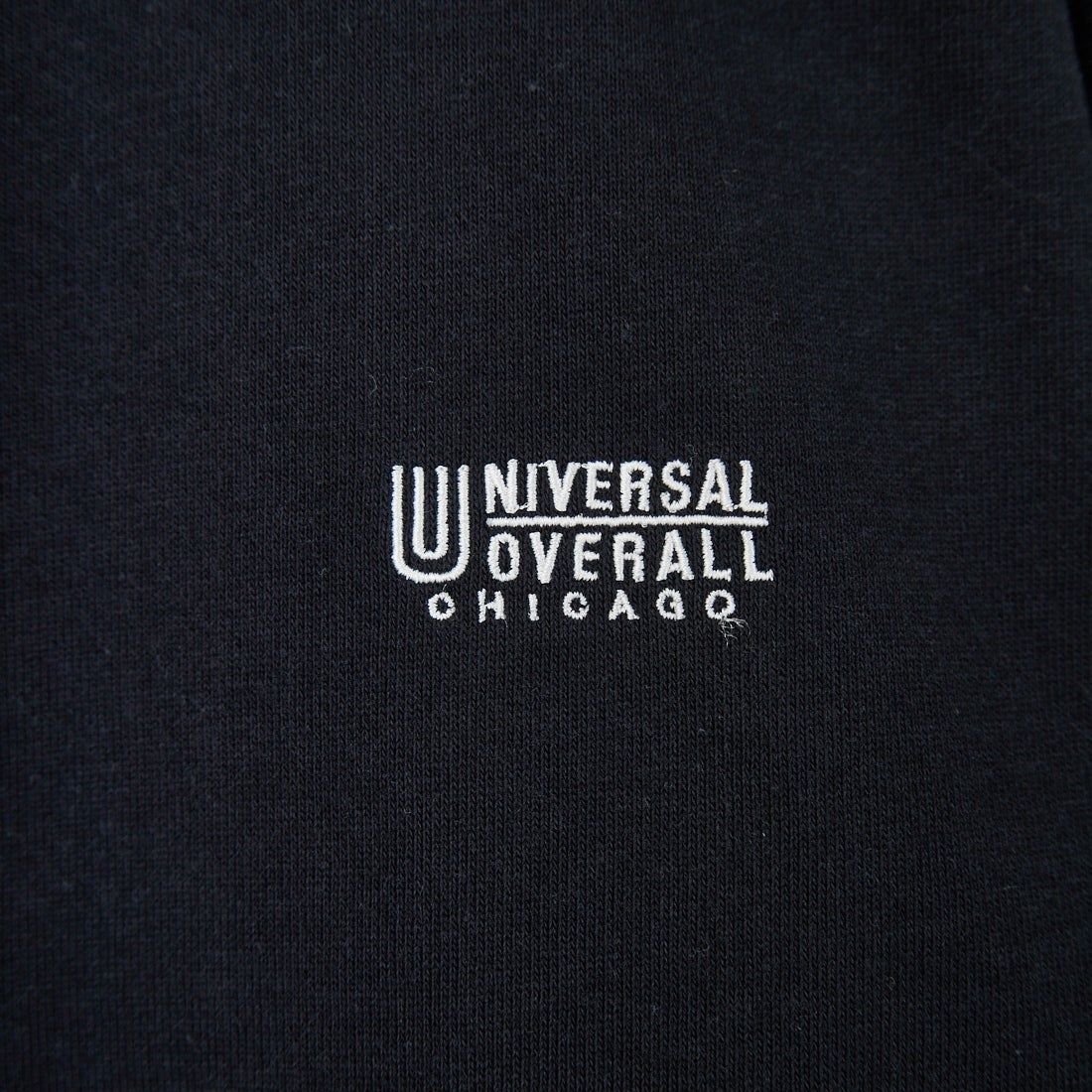 UNIVERSAL OVERALL [ユニバーサルオーバーオール] 別注 ワンポイントロゴ刺繍 スウェットカーディガン [U2532270IN-JF] BLACK