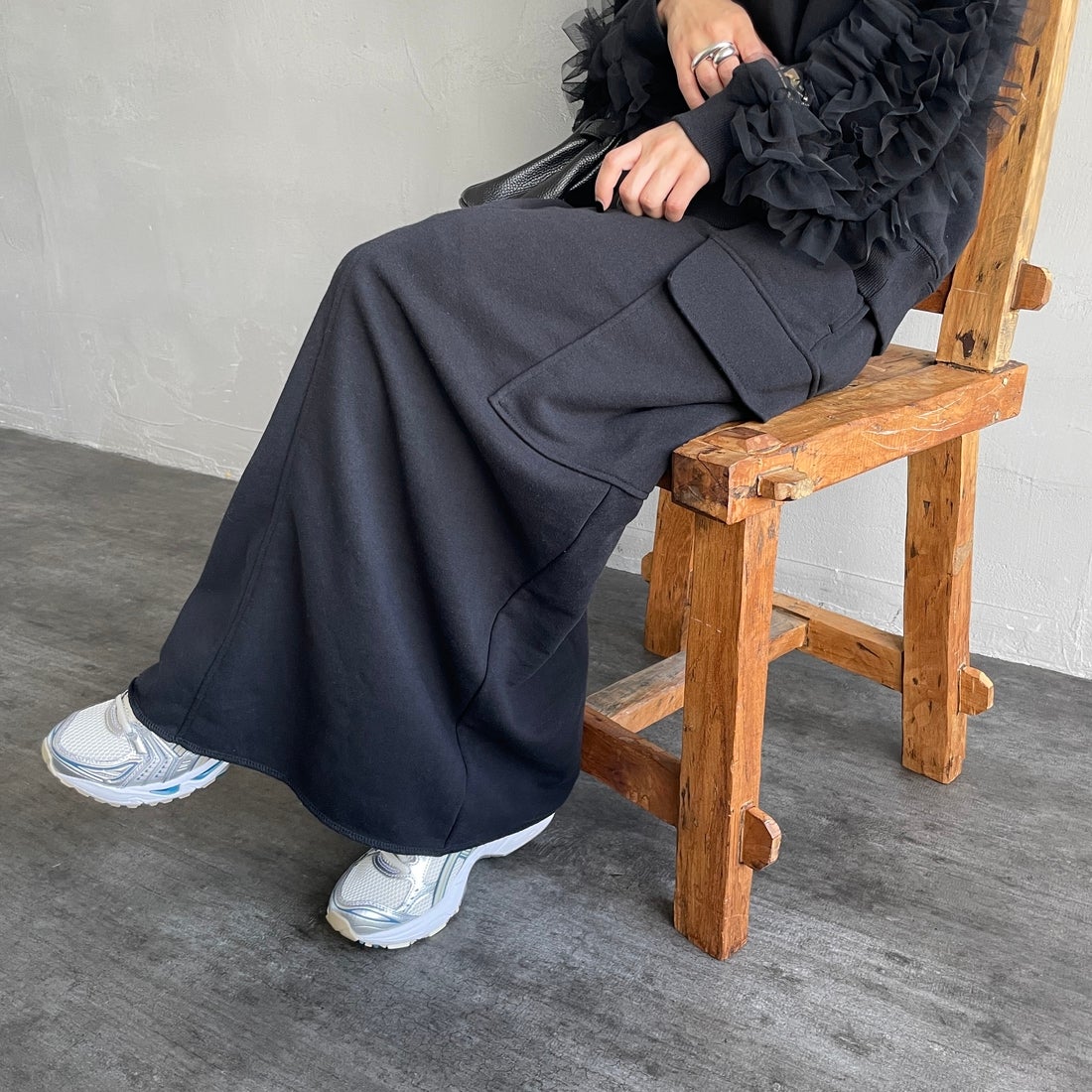 09 BLACK&&モデル身長：150cm 着用サイズ：F&&