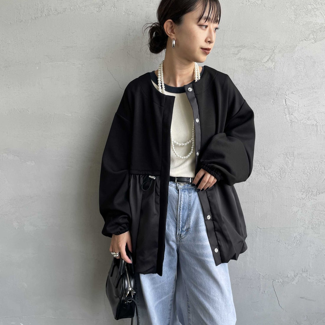09 BLACK&&モデル身長：150cm 着用サイズ：F&&
