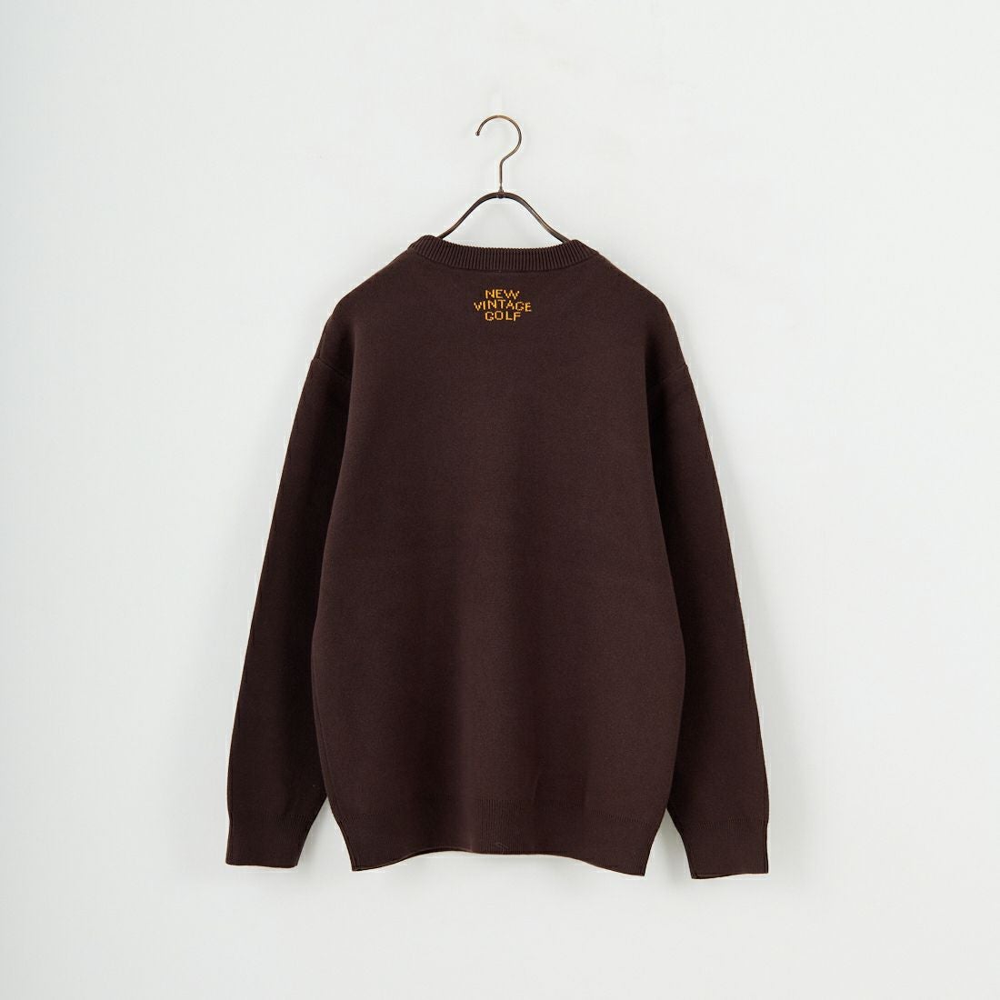 NEW VINTAGE GOLF [ニュービンテージゴルフ] GOLFER IS LIFE クルーネックニット [NVG-0409] DARK BROWN