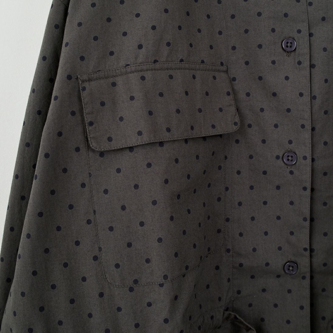 soil [ソイル] ドットコットンポプリン フラップポケットシャツ [NSL25531] 973M GY M.