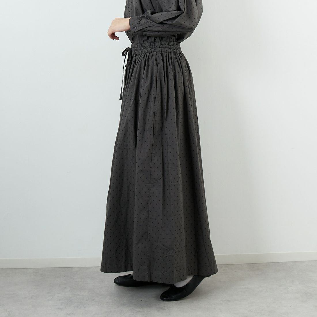 soil [ソイル] ドットコットンポプリンキュロット [NSL25535] 973M GY M. &&モデル身長：162cm 着用サイズ：2&&