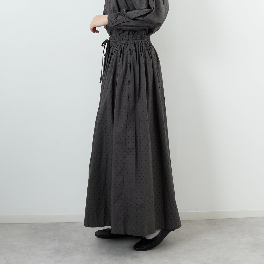 soil [ソイル] ドットコットンポプリンキュロット [NSL25535] 973M GY M. &&モデル身長：162cm 着用サイズ：2&&