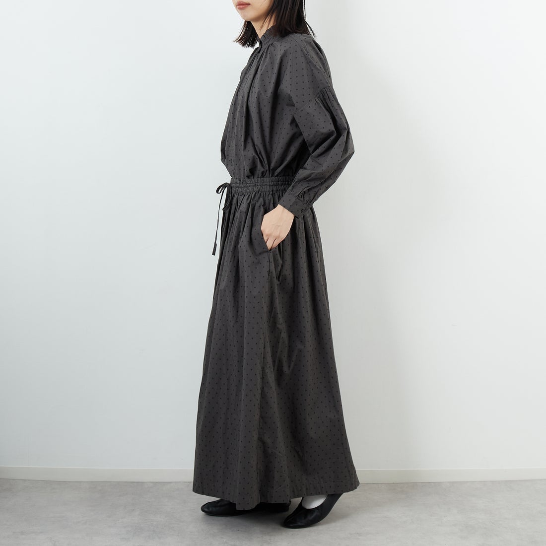 soil [ソイル] ドットコットンポプリンキュロット [NSL25535] 973M GY M. &&モデル身長：162cm 着用サイズ：2&&