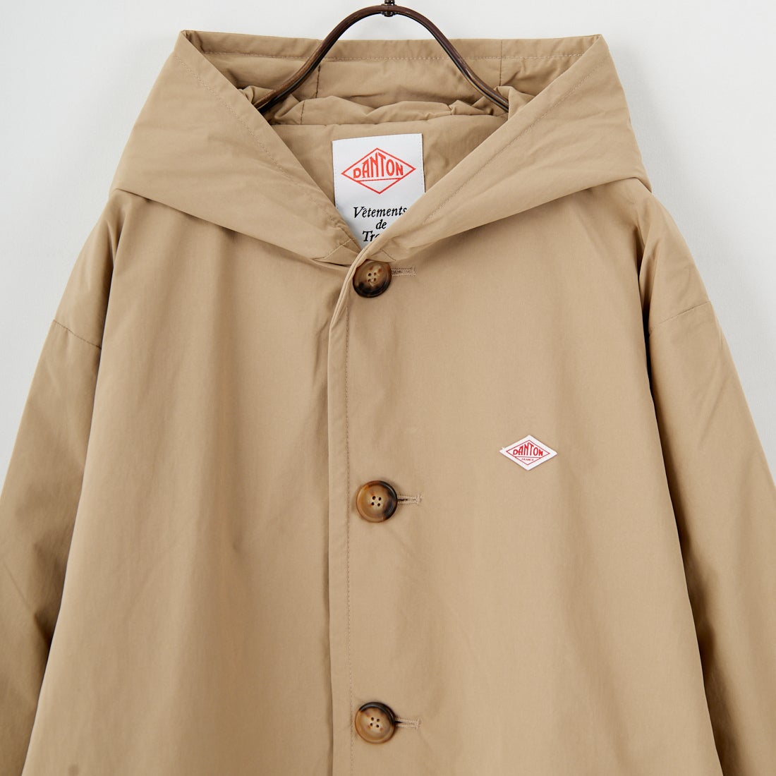 DANTON [ダントン] ピーチタフタ フーデッドジャケット [DT-A0673PNT] BEIGE