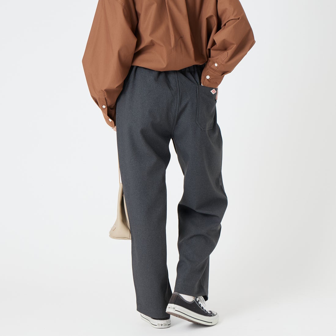 DANTON [ダントン] タックパンツ [DT-E0274FLP] DK.GRN GRY &&モデル身長：162cm 着用サイズ：36&&