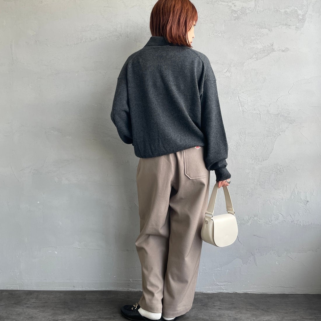 DANTON [ダントン] タックパンツ [DT-E0274FLP] TAUPE &&モデル身長：158cm 着用サイズ：36&&