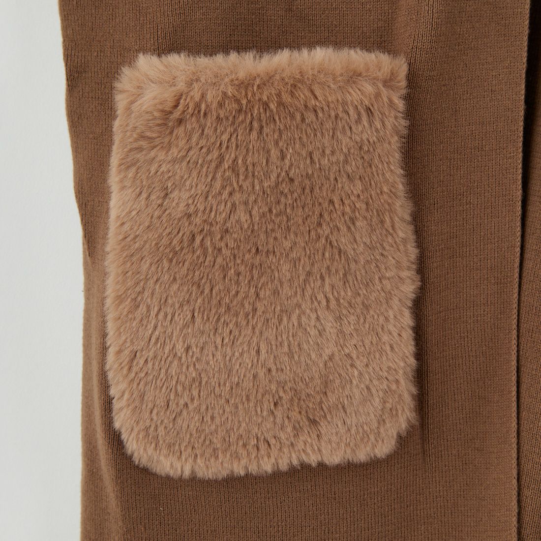 Jf Ready Made [ジェイエフレディメイド] 総針編み ファーポケットカーディガン [3106205] 701 ﾌﾞﾗｳﾝ