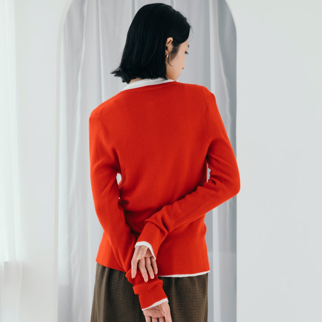 USINE [ユジーヌ] リブニットカーディガン [11256842] ﾚｯﾄﾞ