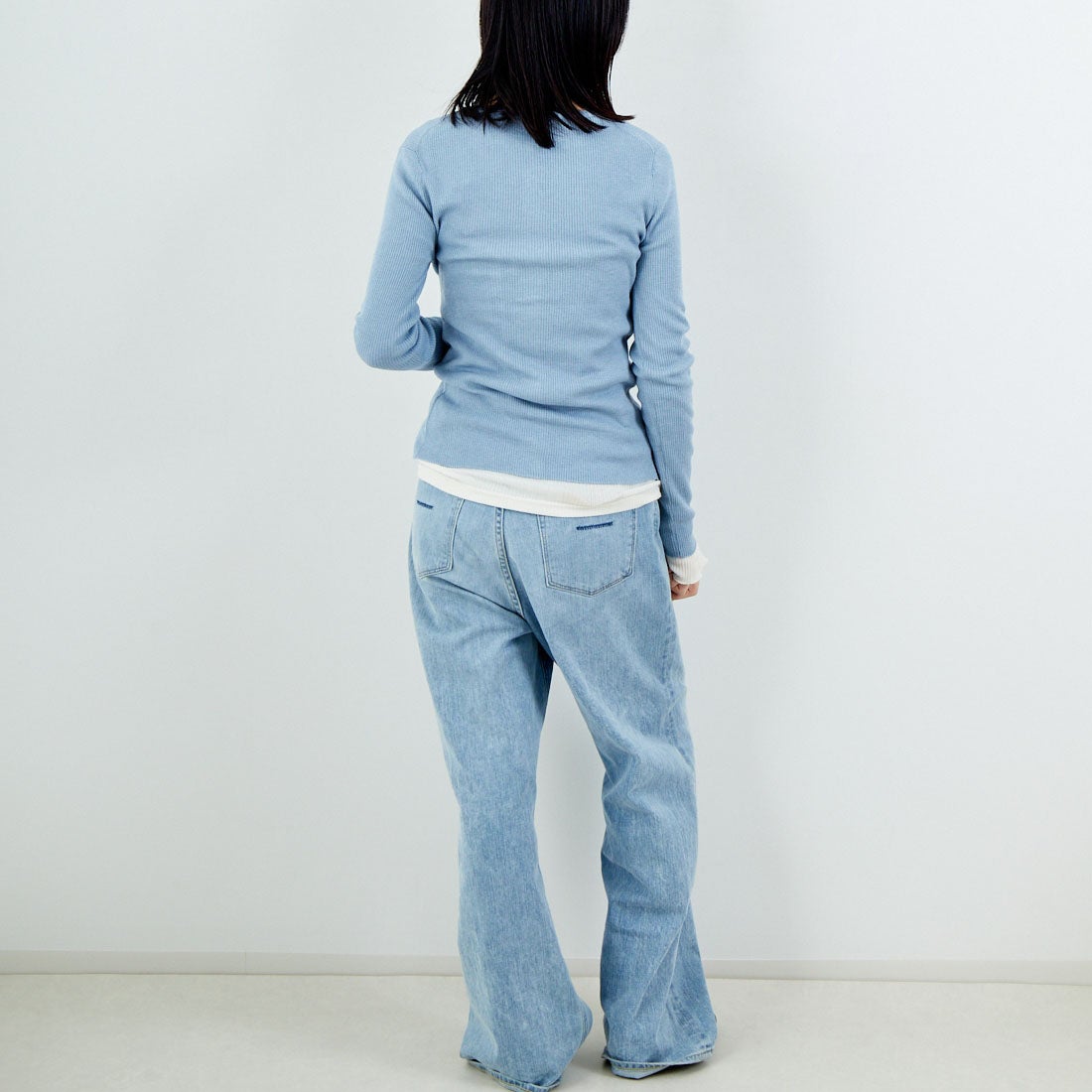 USINE [ユジーヌ] リブニットカーディガン [11256842] ｻｯｸｽ &&モデル身長：162cm 着用サイズ：36&&