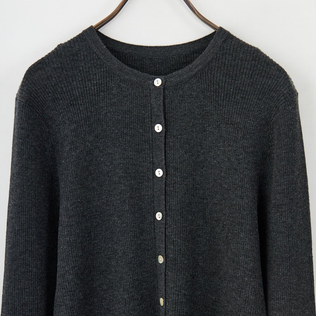 USINE [ユジーヌ] リブニットカーディガン [11256842] ﾁｬｺｰﾙ