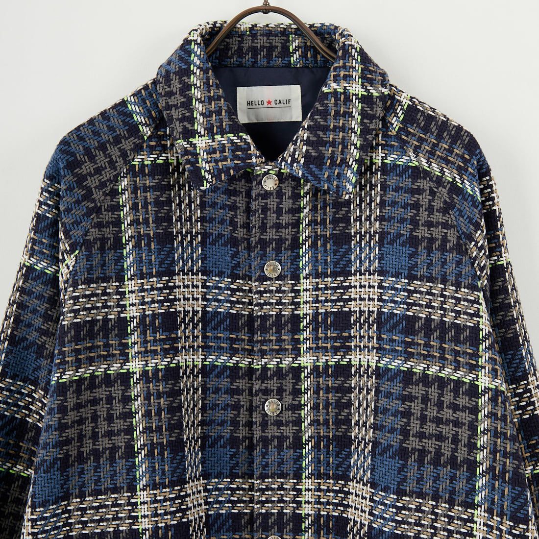 HELLO CALIF [ハローカリフ] ツイストツイルチェックコーチジャケット [HC-254-074] 820 BLUE