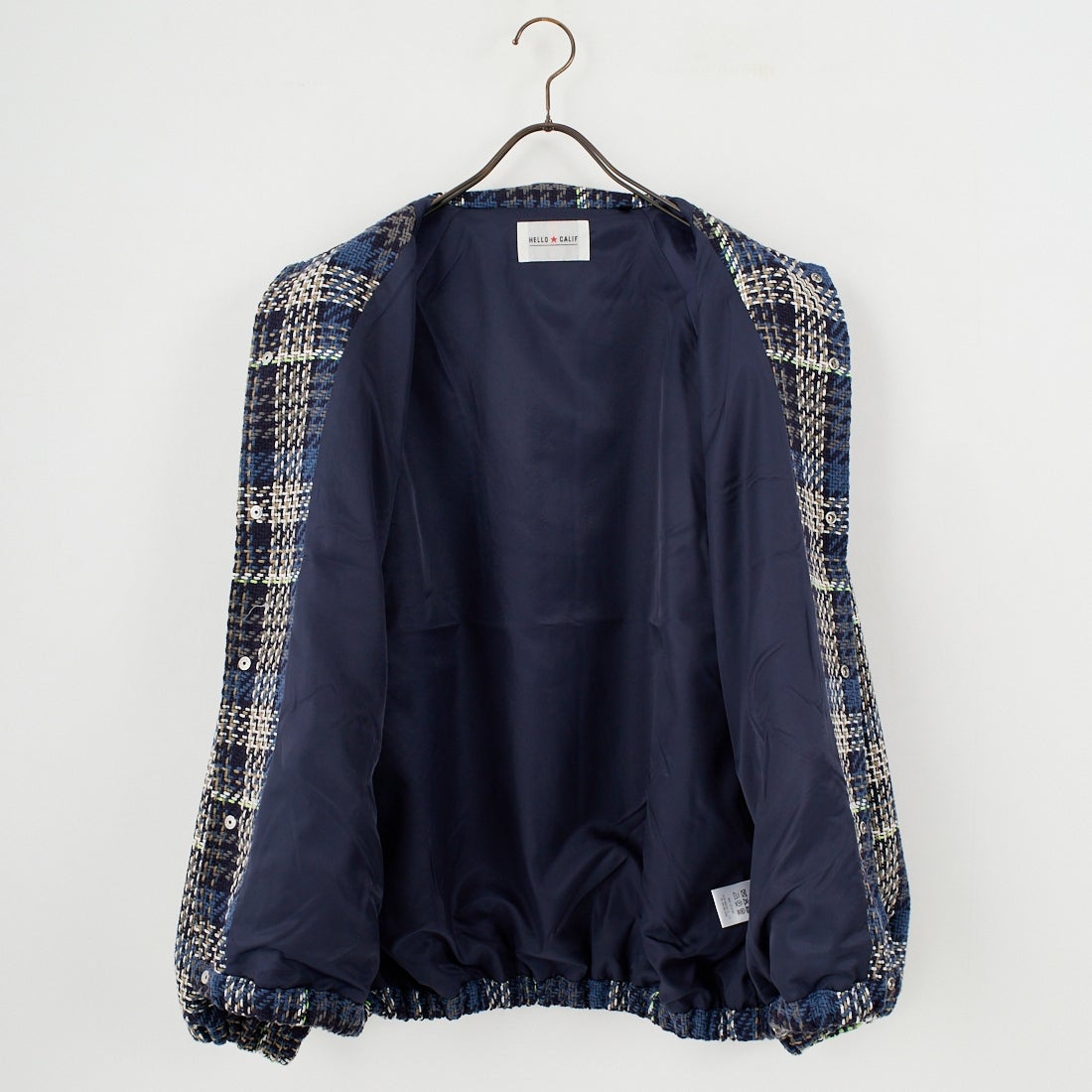 HELLO CALIF [ハローカリフ] ツイストツイルチェックコーチジャケット [HC-254-074] 820 BLUE