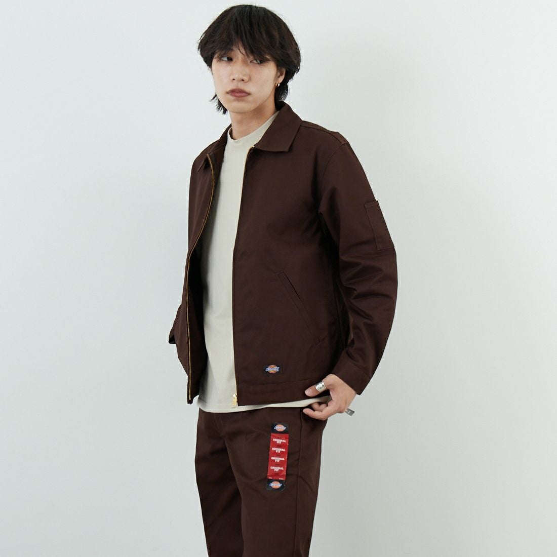 Dickies [ディッキーズ] Extended By GORO NAKATSUGAWA (MIN-NANO) JT75 アイゼンハワージャケット [81409400] 71 Dﾌﾞﾗｳﾝ &&モデル身長：179cm 着用サイズ：M&&
