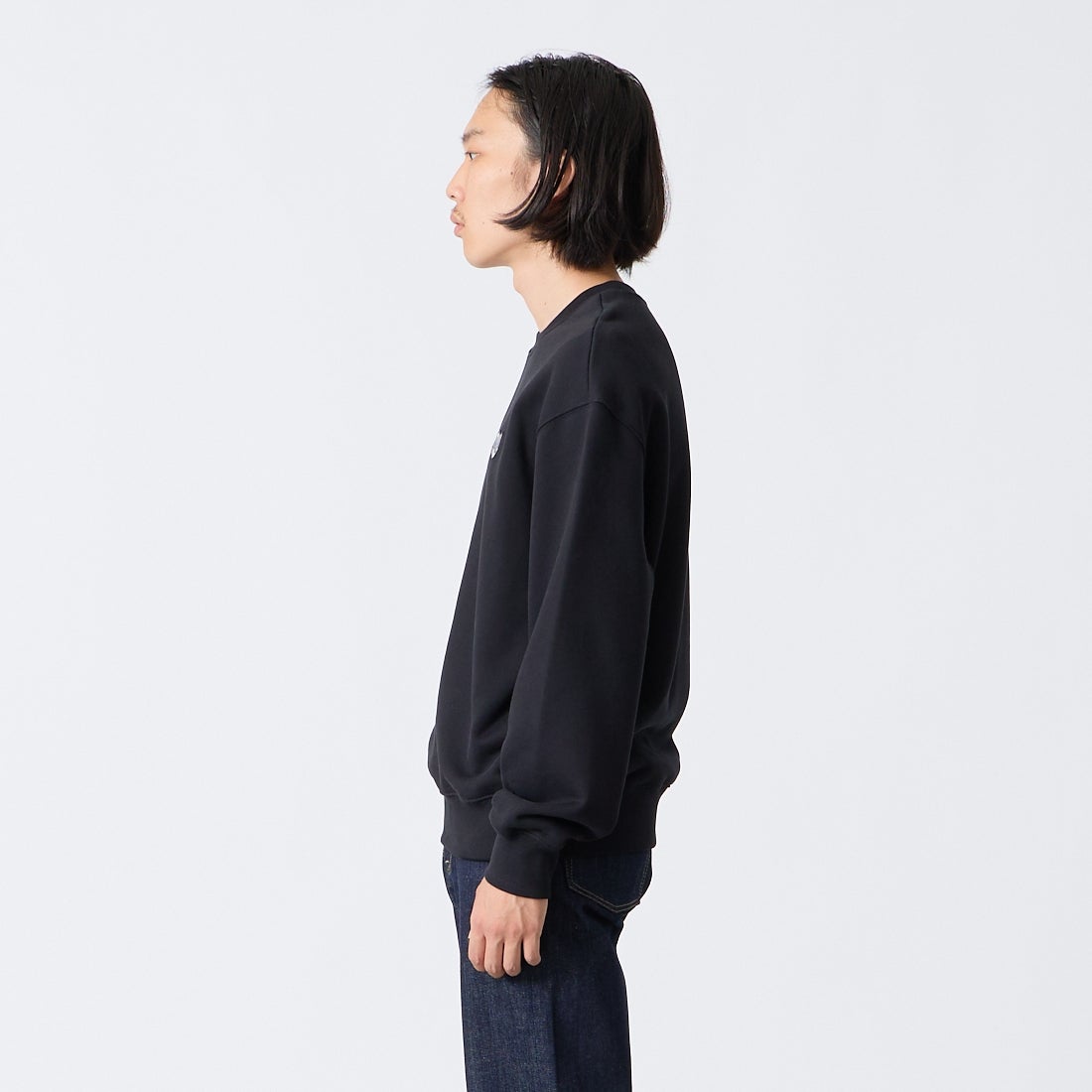 MAISON KITSUNE [メゾン キツネ] フォックスヘッド コンフォートスウェット [PM00304KM0341] P199 BLACK &&モデル身長：175cm 着用サイズ：S&&