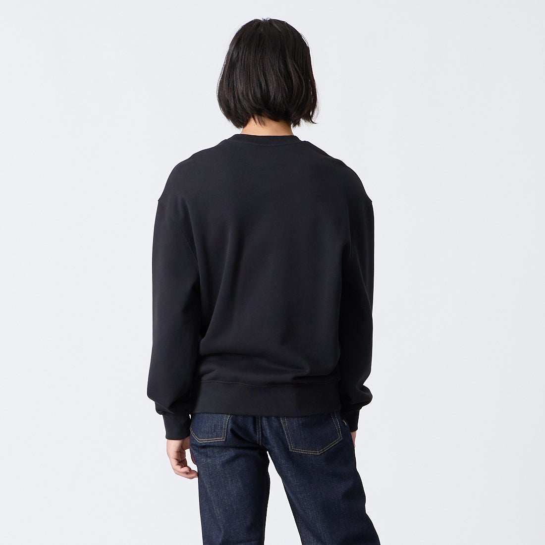 MAISON KITSUNE [メゾン キツネ] フォックスヘッド コンフォートスウェット [PM00304KM0341] P199 BLACK &&モデル身長：175cm 着用サイズ：S&&