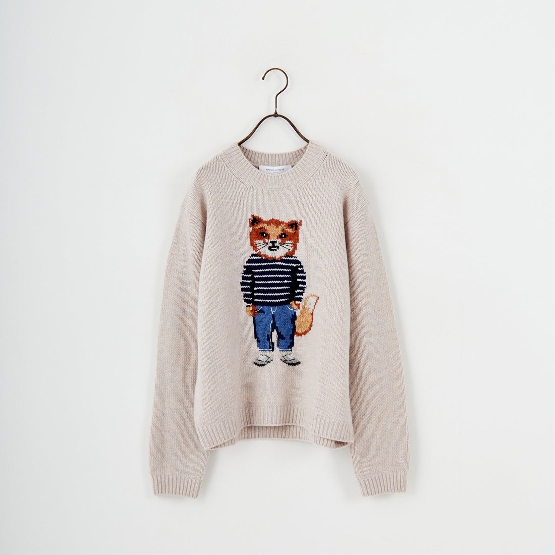 MAISON KITSUNE [メゾン キツネ] ドレスドフォックス インターシャウールジャンパー [PW00812KH0002] 0382 P.WHI