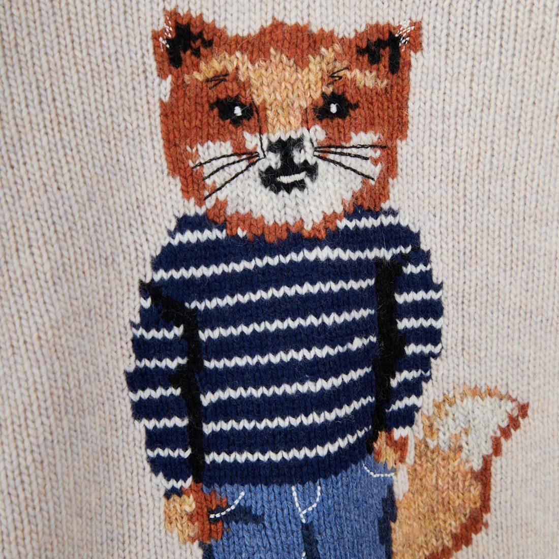 MAISON KITSUNE [メゾン キツネ] ドレスドフォックス インターシャウールジャンパー [PW00812KH0002] 0382 P.WHI