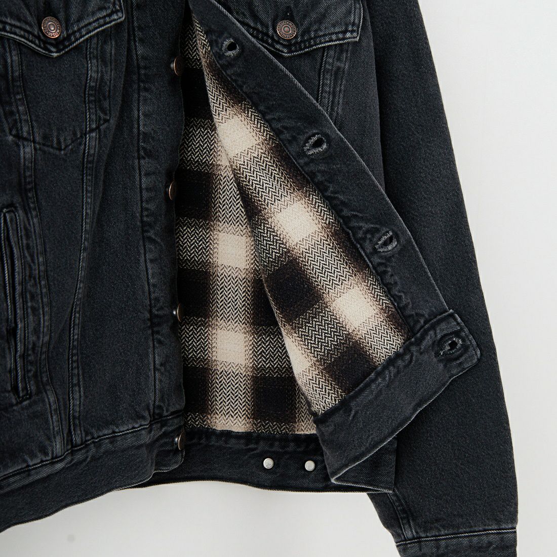 orSlow [オアスロウ] フランネルチェックライニング デニムジャケット