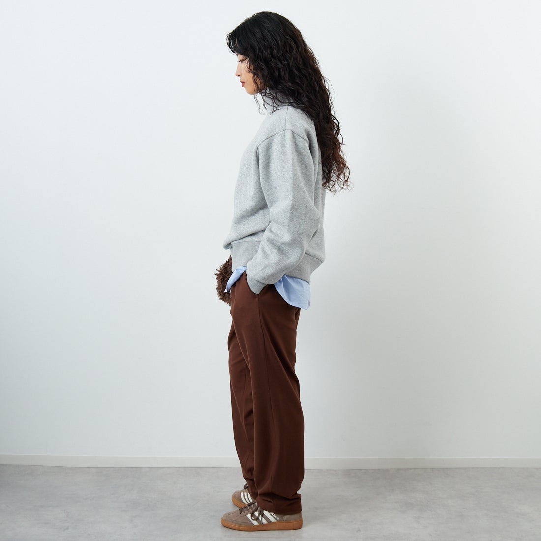 Jeans Factory Clothes [ジーンズファクトリークローズ] コスミカルウォームテーパードパンツ [21256055] 036 ﾚｯﾄﾞﾌﾞ &&モデル身長：162cm 着用サイズ：38&&