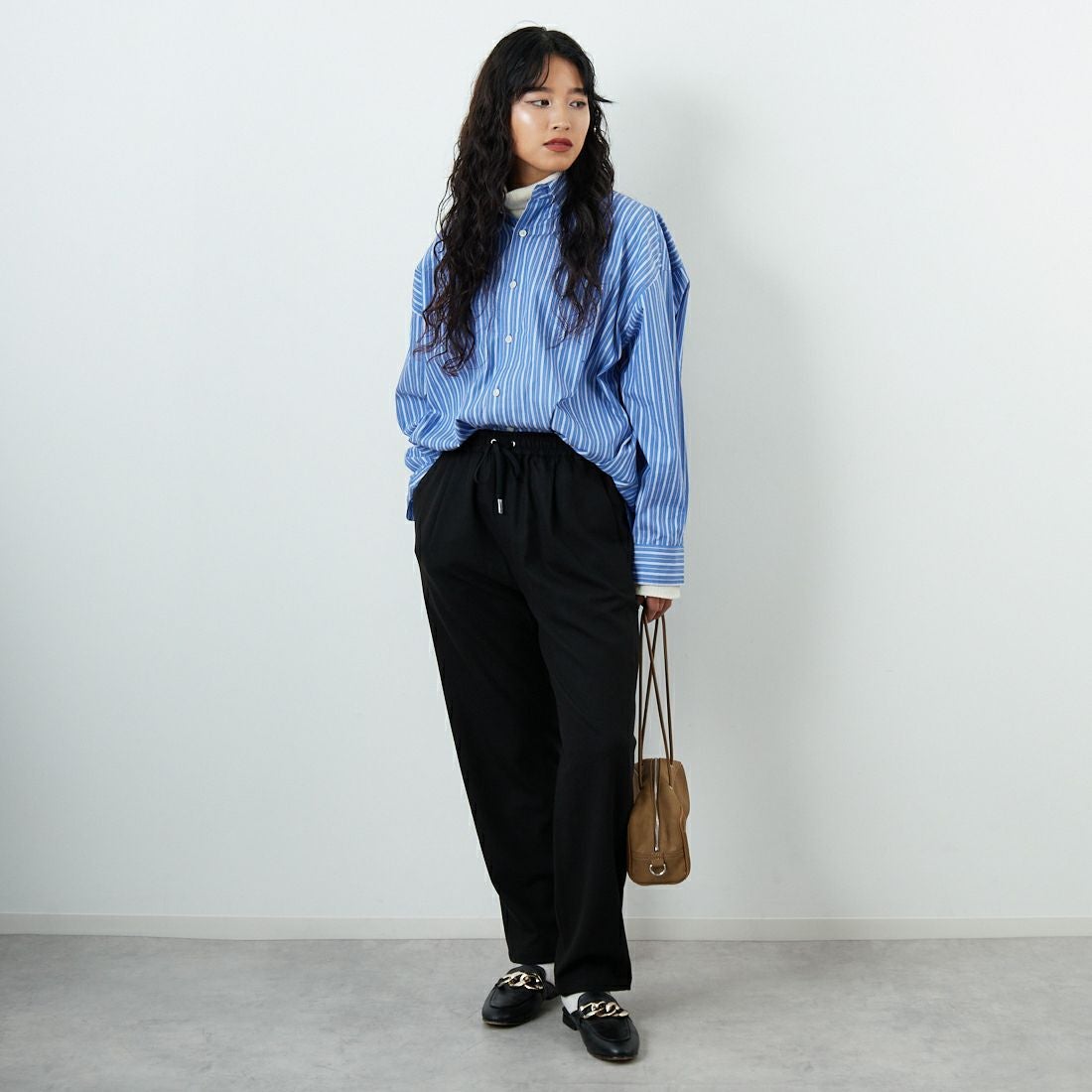 Jeans Factory Clothes [ジーンズファクトリークローズ] コスミカルウォームテーパードパンツ [21256055] 004 ﾌﾞﾗｯｸ &&モデル身長：162cm 着用サイズ：38&&