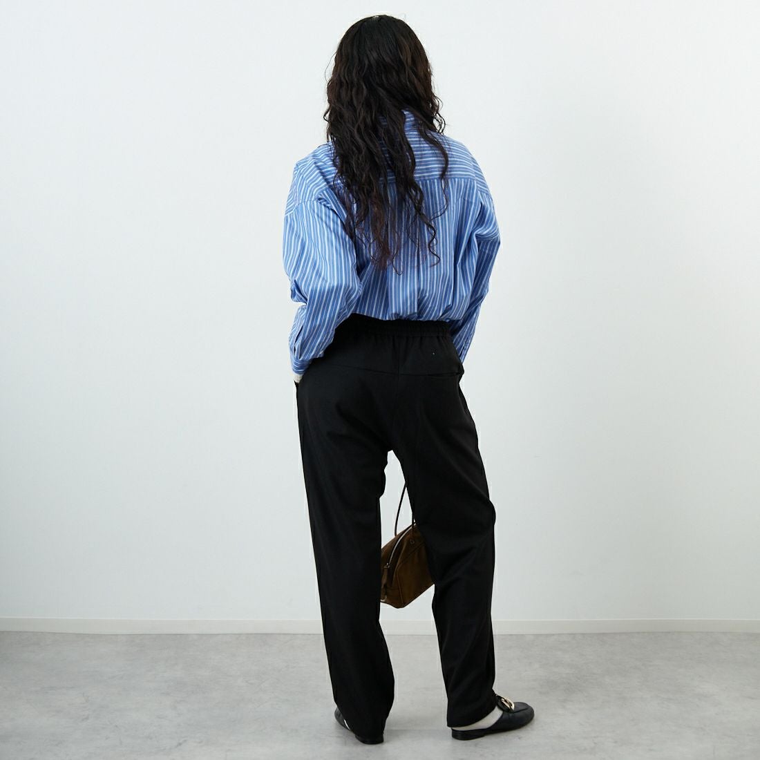 Jeans Factory Clothes [ジーンズファクトリークローズ] コスミカルウォームテーパードパンツ [21256055] 004 ﾌﾞﾗｯｸ &&モデル身長：162cm 着用サイズ：38&&