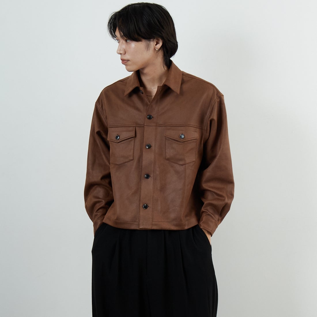 500 BROWN&&モデル身長：179cm 着用サイズ：1&&