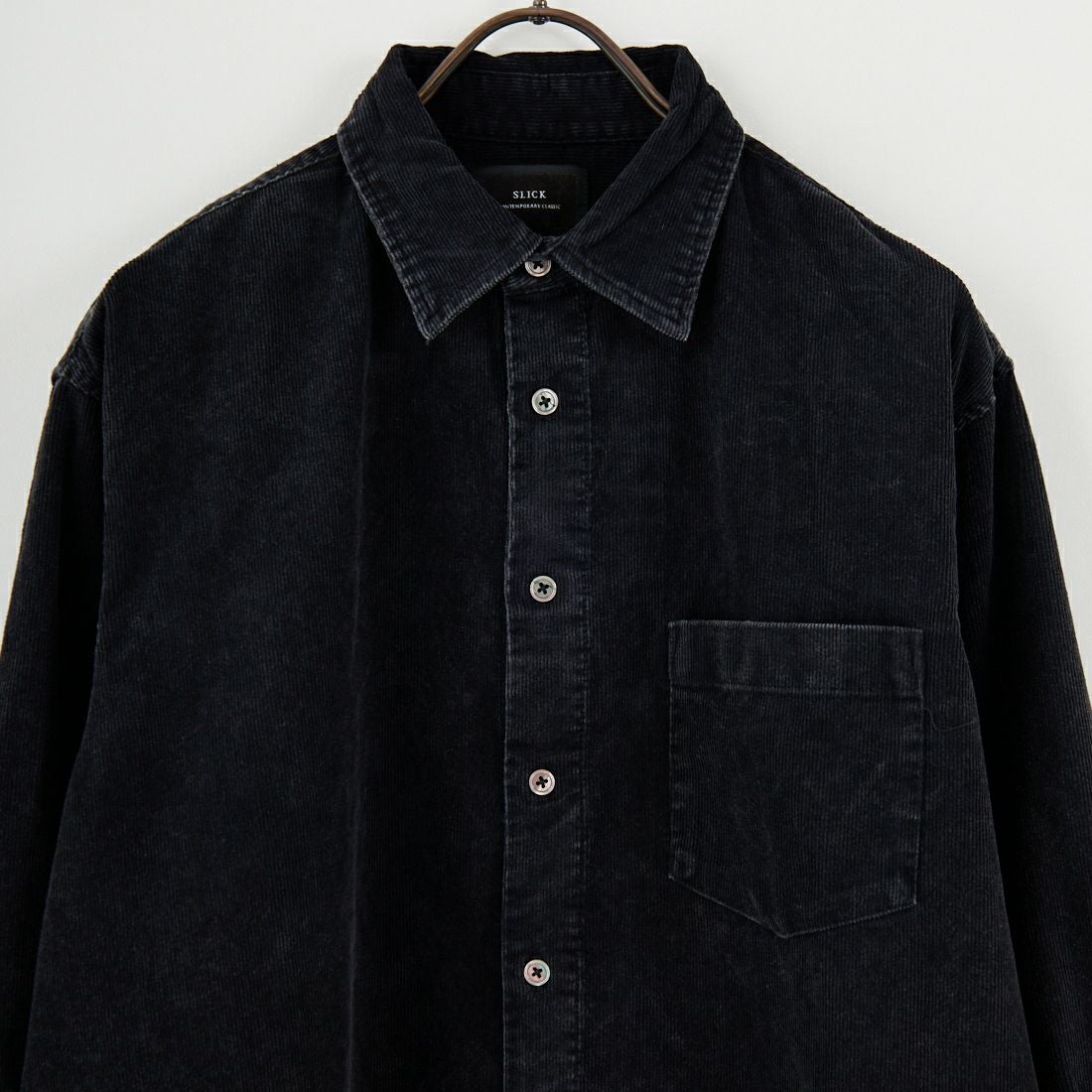 SLICK [スリック] サルファーダイ コーデュロイレギュラーシャツ [5121041] 700 BLACK