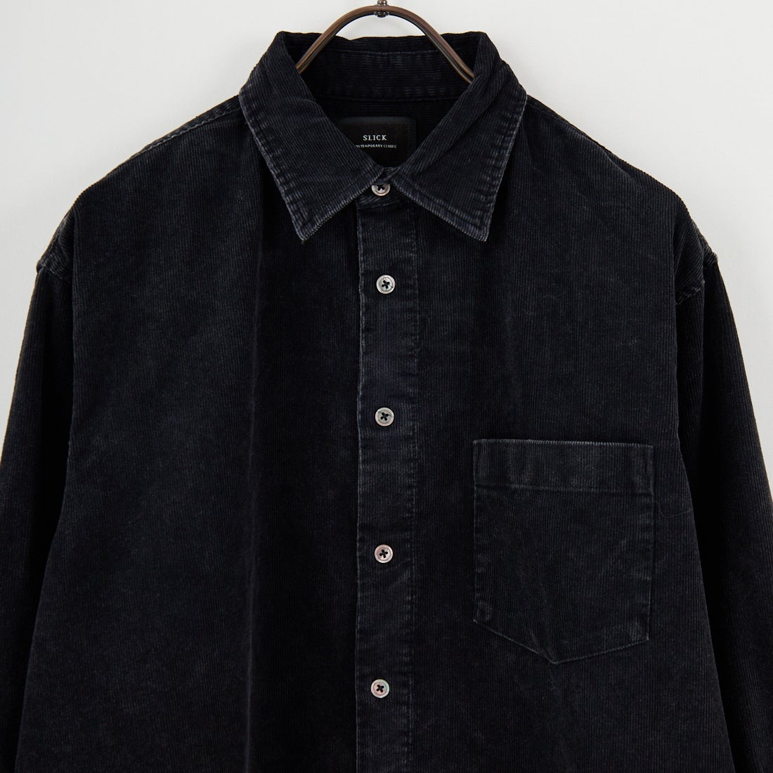 SLICK [スリック] サルファーダイ コーデュロイレギュラーシャツ [5121041] 700 BLACK