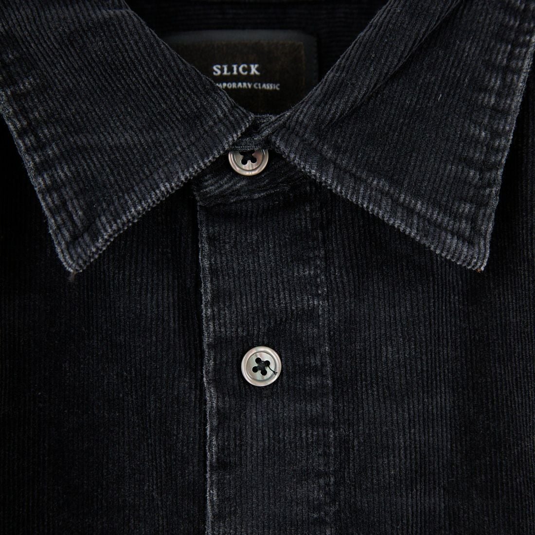 SLICK [スリック] サルファーダイ コーデュロイレギュラーシャツ [5121041] 700 BLACK