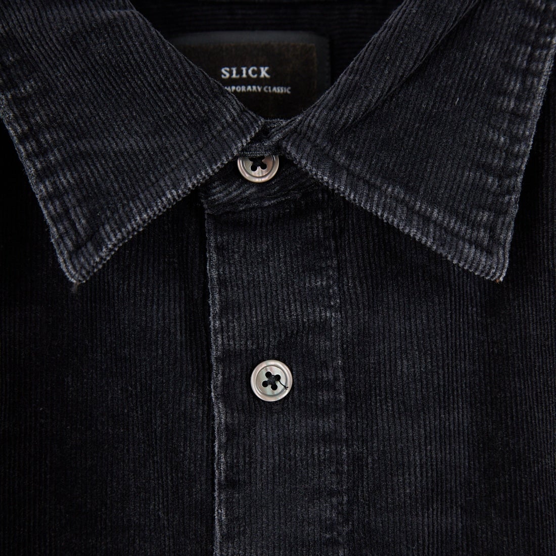 SLICK [スリック] サルファーダイ コーデュロイレギュラーシャツ [5121041] 700 BLACK