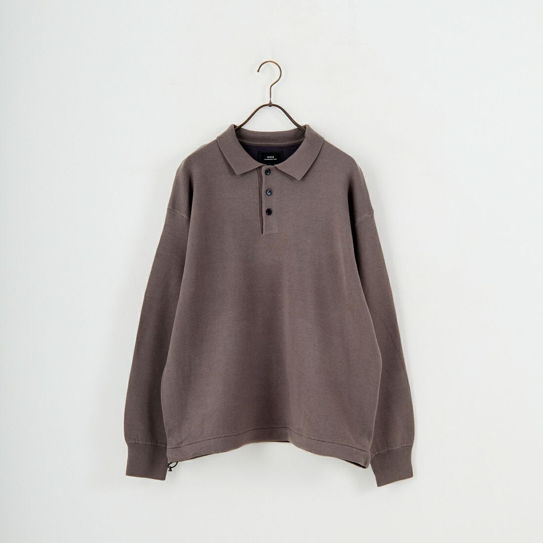 SLICK [スリック] スウェットライク ドローストリングポロニット [5151028] 500 BROWN