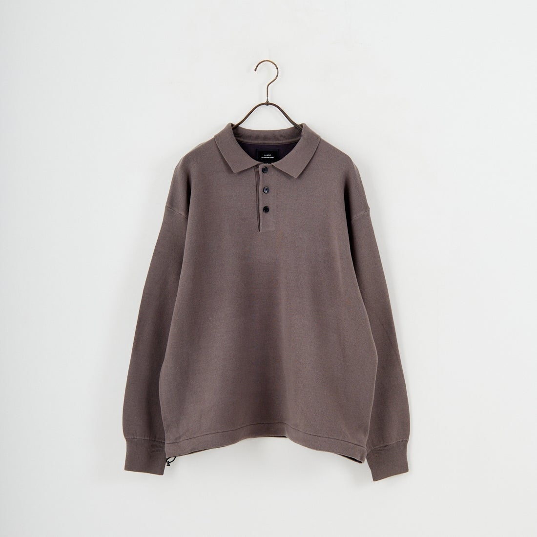 SLICK [スリック] スウェットライク ドローストリングポロニット [5151028] 500 BROWN