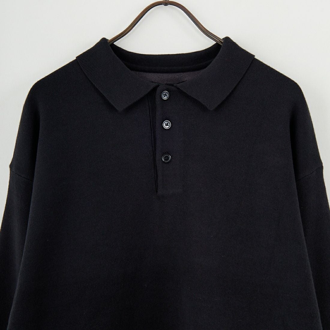 SLICK [スリック] スウェットライク ドローストリングポロニット [5151028] 700 BLACK