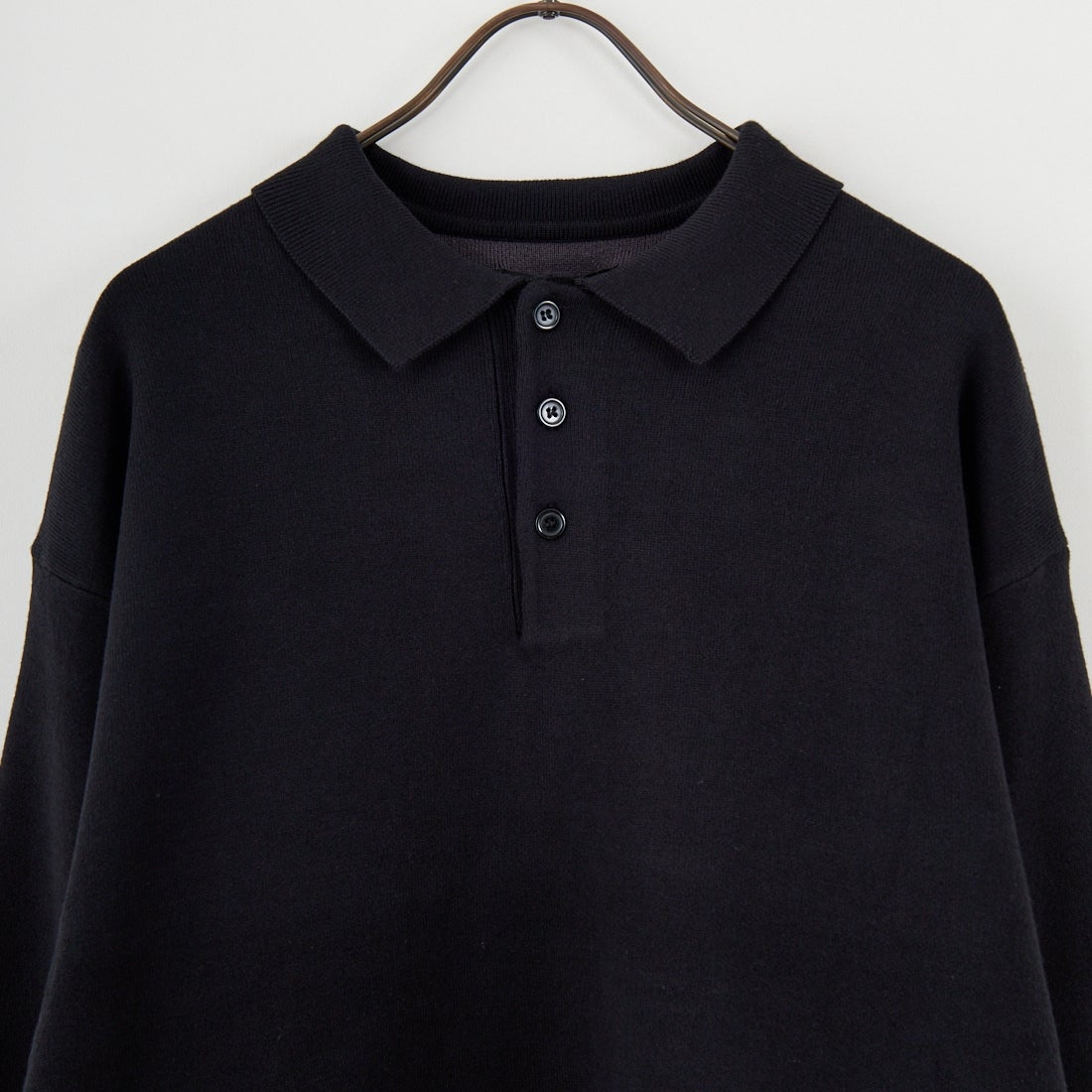 SLICK [スリック] スウェットライク ドローストリングポロニット [5151028] 700 BLACK